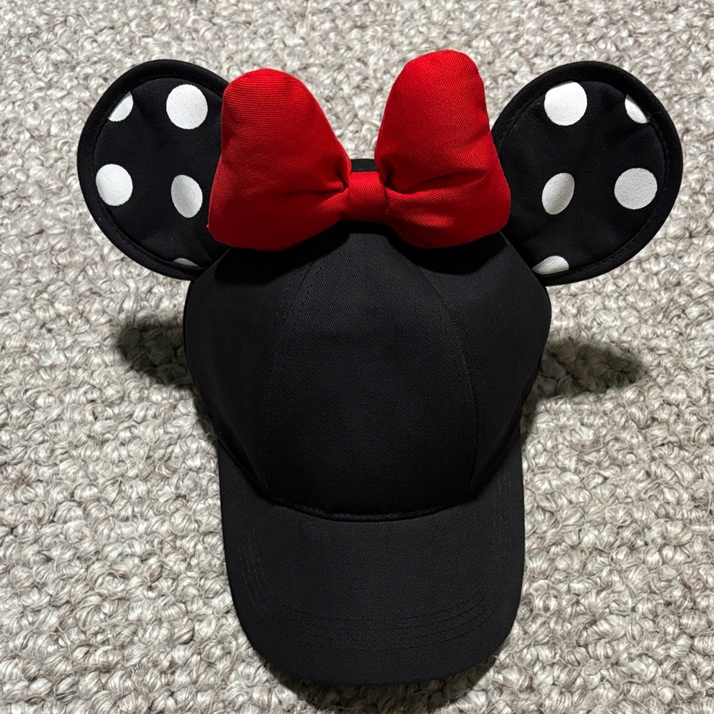 Disney Disneyland - Authentic - Minnie Mouse Ears - Black SnapBack Hat